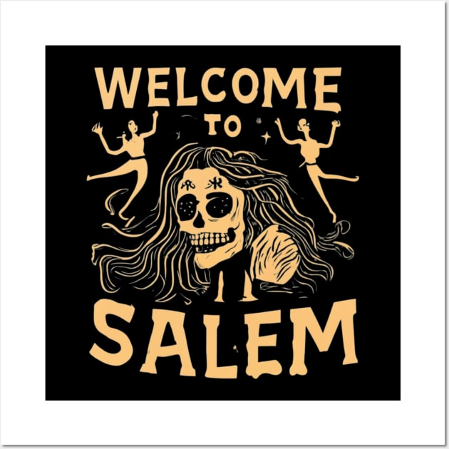 Welcome to Salem Halloween Witch Wall Art by Afternoon Leisure